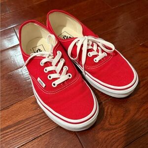 Vans Red Canvas Sneakers